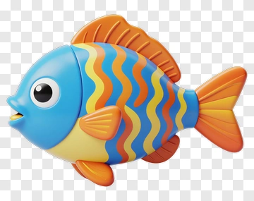 Toy Fish With Wavy Stripes PNG
