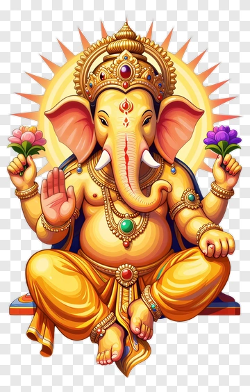 Ganesha With Flowers PNG