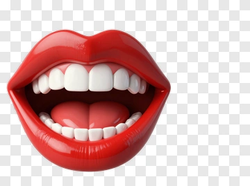 Red Lips With White Teeth PNG
