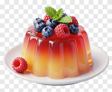 Red And Yellow Jelly With Berries PNG