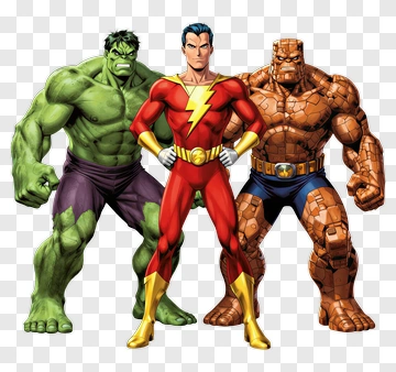 Hulk Captain Marvel And The Thing PNG