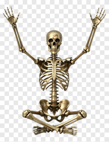 Golden Skeleton In Yoga Pose PNG