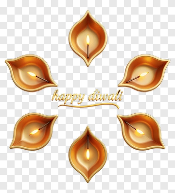 Happy Diwali Diya Lanterns PNG