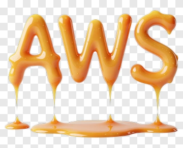 AWS Logo In Glossy Orange Candy PNG