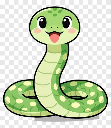 Cute Green Snake PNG