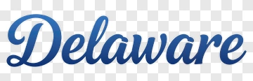Delaware In Elegant Blue Script PNG