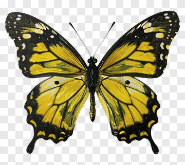 Yellow And Black Butterfly PNG