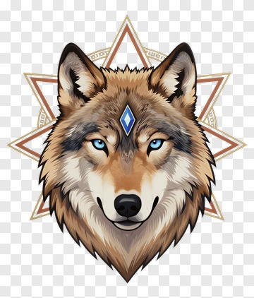Wolf With Diamond And Star PNG