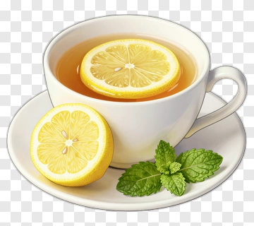 Tea Cup With Lemon And Mint PNG