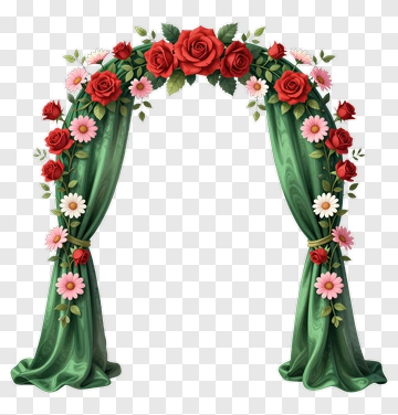 Elegant Flower Arch For Wedding Ceremony PNG