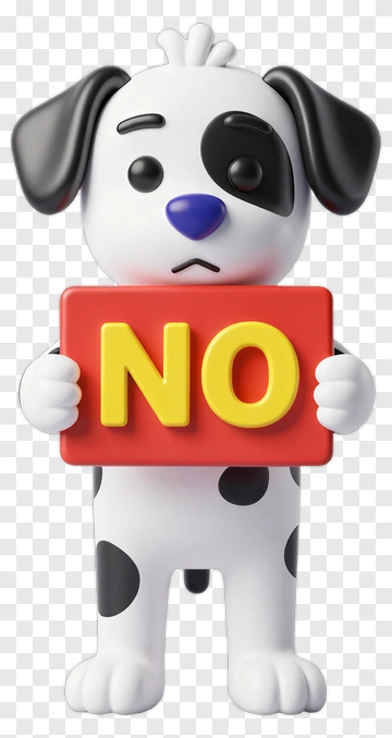 Dog Holding No Sign PNG
