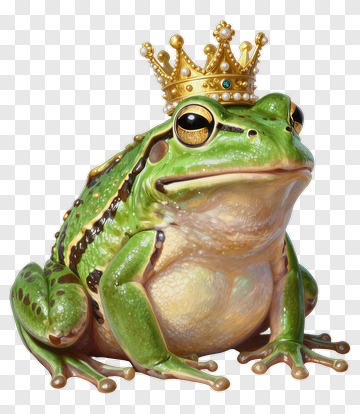 Royal Frog With Gold Crown PNG