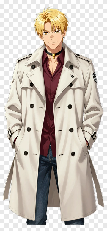 Anime Character In Trench Coat PNG