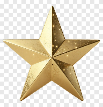 Golden Star Decor PNG