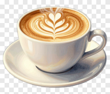 Heart Latte Art Coffee Cup PNG