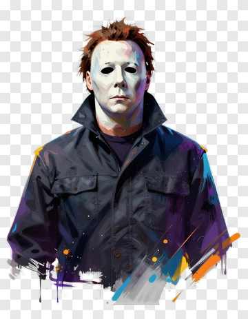 Michael Myers With Paint Splatter PNG