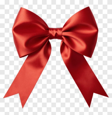 Red Satin Ribbon Bow PNG