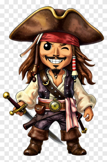 Jack Sparrow Pirate With Sword PNG