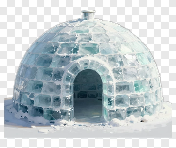 Ice Igloo With Blue Tint PNG
