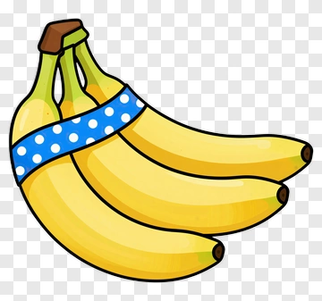 Banana With Blue Polka Dot Band PNG