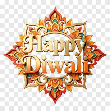 Happy Diwali Ornate Design PNG