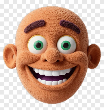 Cartoon Face With Big Eyes And Smile PNG