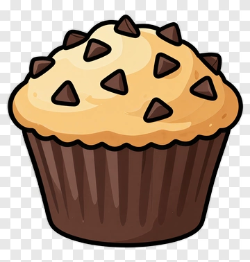 Delicious Chocolate Chip Cupcake PNG