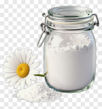 Powder In Glass Jar With Daisy PNG