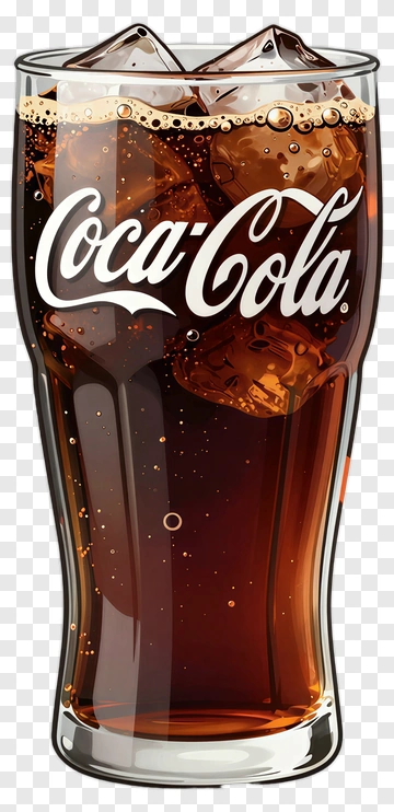 Coca-Cola In A Glass With Ice PNG