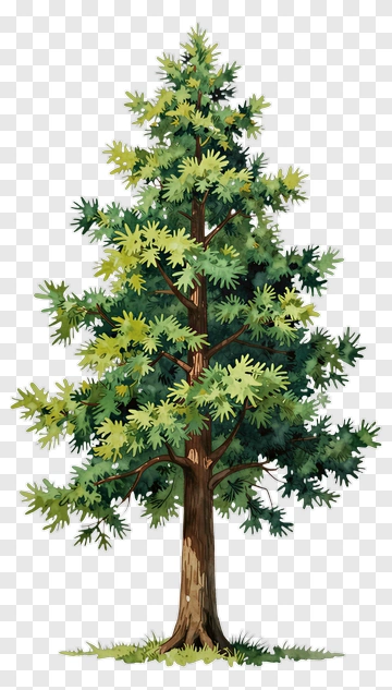 Watercolor Pine Tree PNG