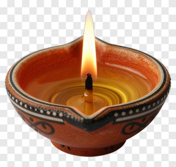 Diya With Burning Candle PNG