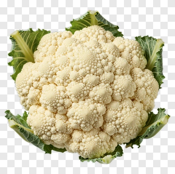 Cauliflower With Green Leaves PNG