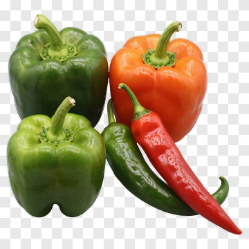 Green And Red Bell Peppers With Chili PNG