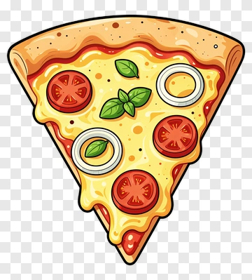 Pizza Slice With Tomato And Basil PNG