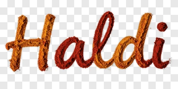 Haldi Written In Spice Powder PNG