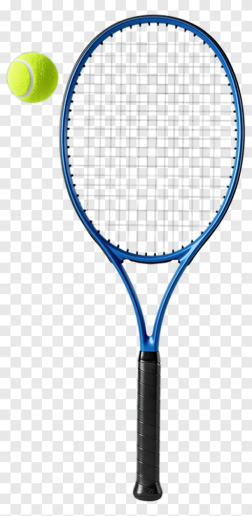 Blue Tennis Racket With Tennis Ball PNG