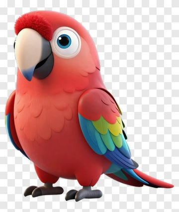 Cute Red Parrot PNG
