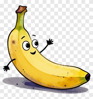 Happy Banana Cartoon PNG