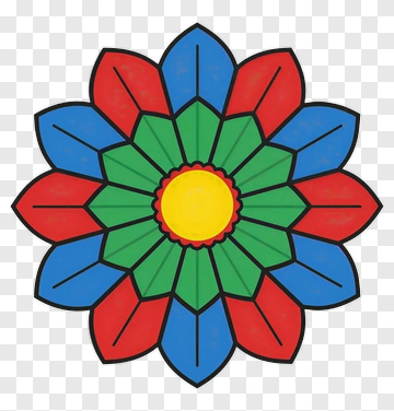 Geometric Flower Design PNG