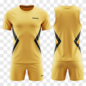 Yellow Sports Uniform With Black Stripes PNG