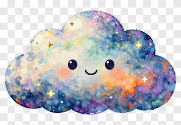 Smiling Galaxy Cloud PNG