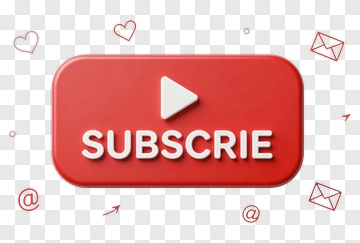 Red Subscribe Button With Icons PNG