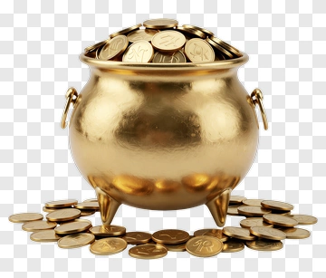 Golden Pot Overflowing With Coins PNG