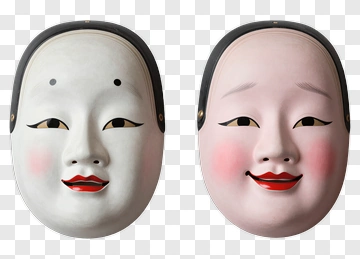 Traditional Japanese Noh Masks PNG