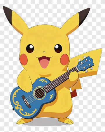Pikachu Playing Guitar PNG