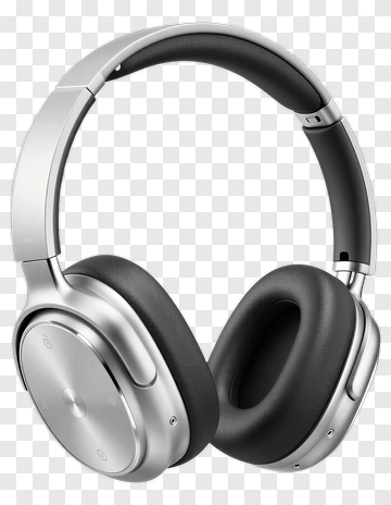 Silver Headphones PNG