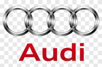 Audi Logo With Interlocking Rings And Red Text PNG