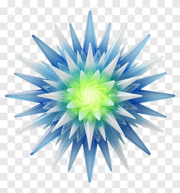 Spiral Star With Blue White And Green PNG