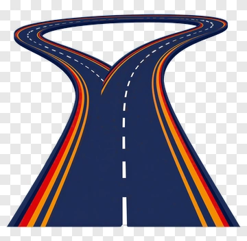 Road Intersection With Colorful Lanes PNG