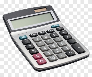 Calculator With Silver And Black Keys PNG